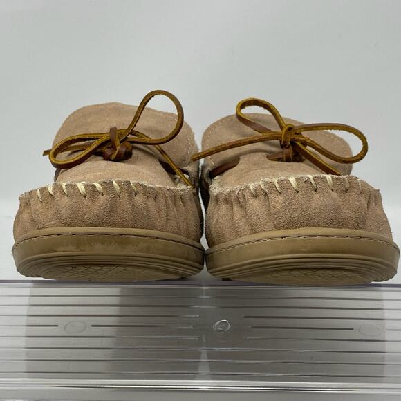 Cabelas Suede Sherpa Slippers Mens Size 12 M Cozy Cabincore Neutral - Picture 3 of 12